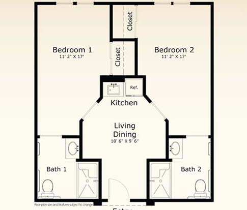 Assisted Living Two Bedroom Sunflower